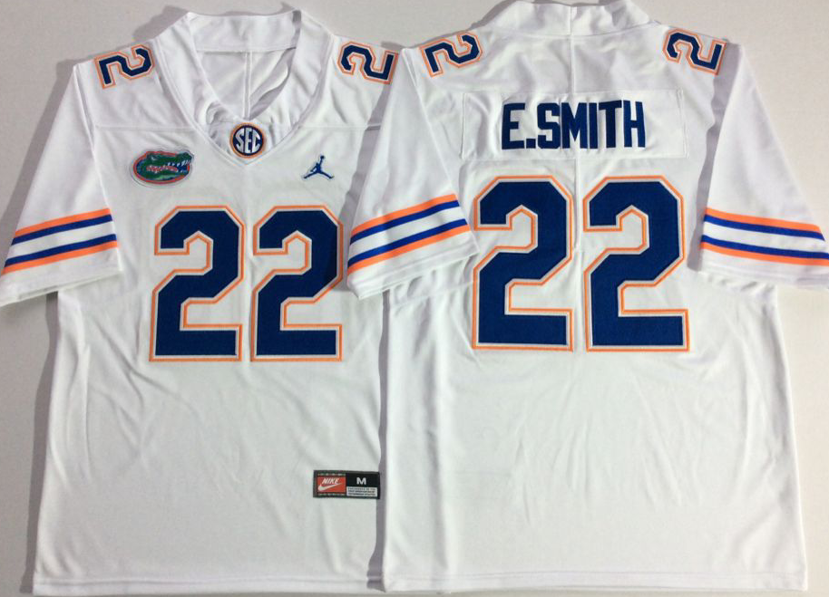 NCAA Men Jordan Florida Gators White #22 E.SMITH